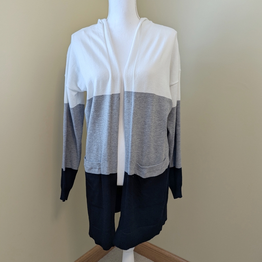 Peyton Primrose Colorblock Open Front Cardigan - Size Large